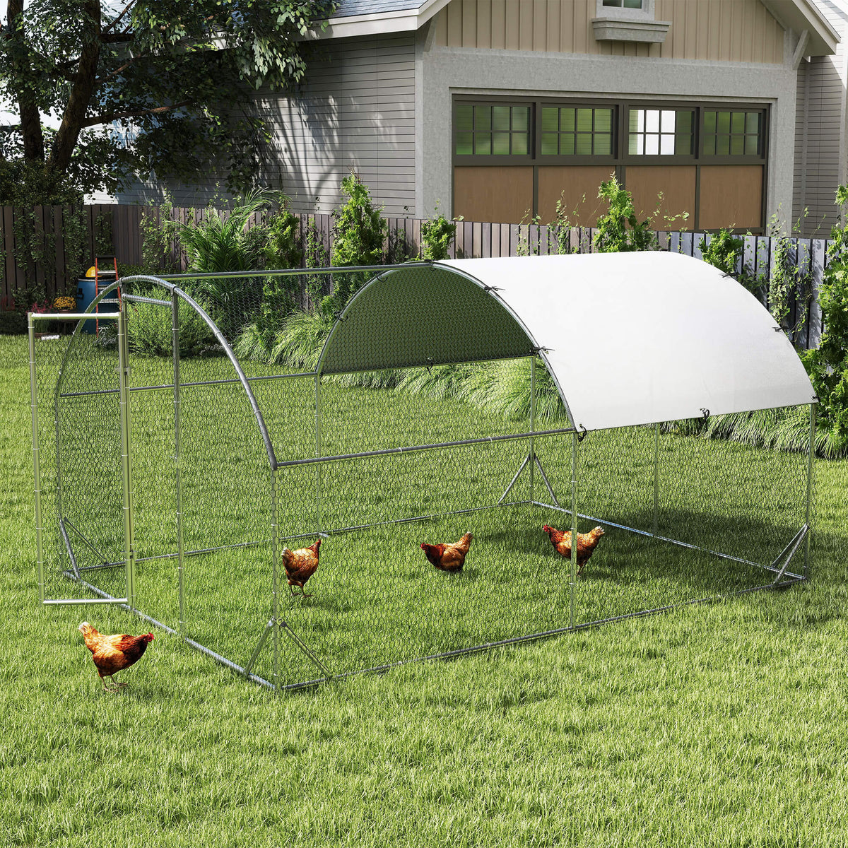 PawHut Gehege für Kleintiere, Outdoor-Freilaufgehege für Hühner, Kaninchen, Enten, stabile Konstruktion – Produktabbildung 2