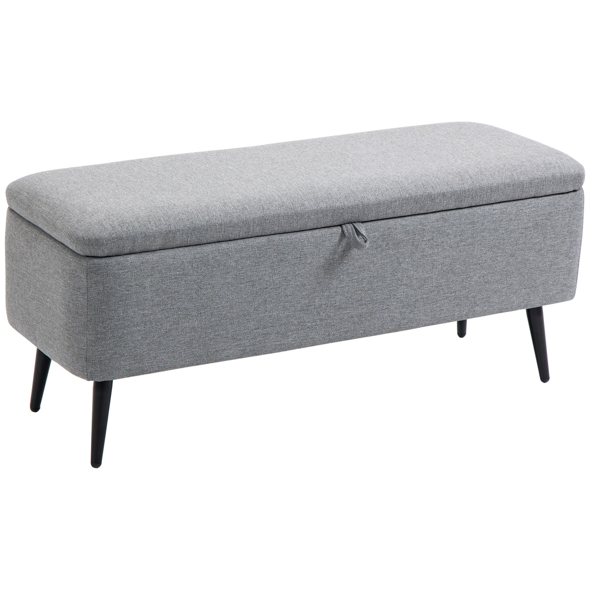 HOMCOM Sitzbank, Sitztruhe, Polsterbank, Leinenoptik, bis 150kg, 101x38,5x44,5 cm, Grau