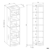 REGAL RIMINI Schrank 50 cm 7 Ablagen für Bücher Ordner Büro EICHE ARTISAN – Produktabbildung 6