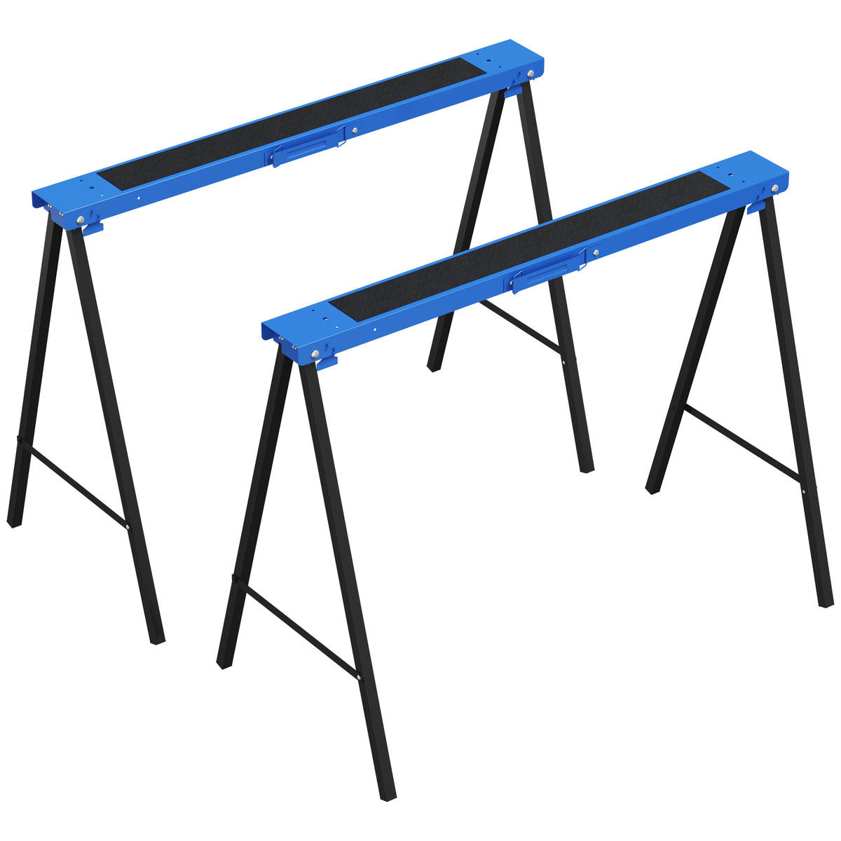 2er-Set Arbeitsbock, Handwerks-Ständer, bis zu 250 kg belastbar, Metall, Blau