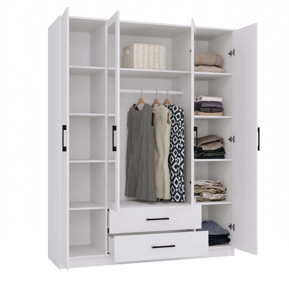 Kleiderschrank ROMANA 160 mit Spiegel WEISS – Produktabbildung 2