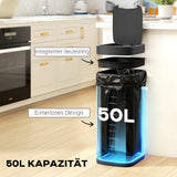 HOMCOM 50L Sensor-Mülleimer, berührungslos Küchenmülleimer mit Bewegungssensor, fingerabdruckresistent – Produktabbildung 5