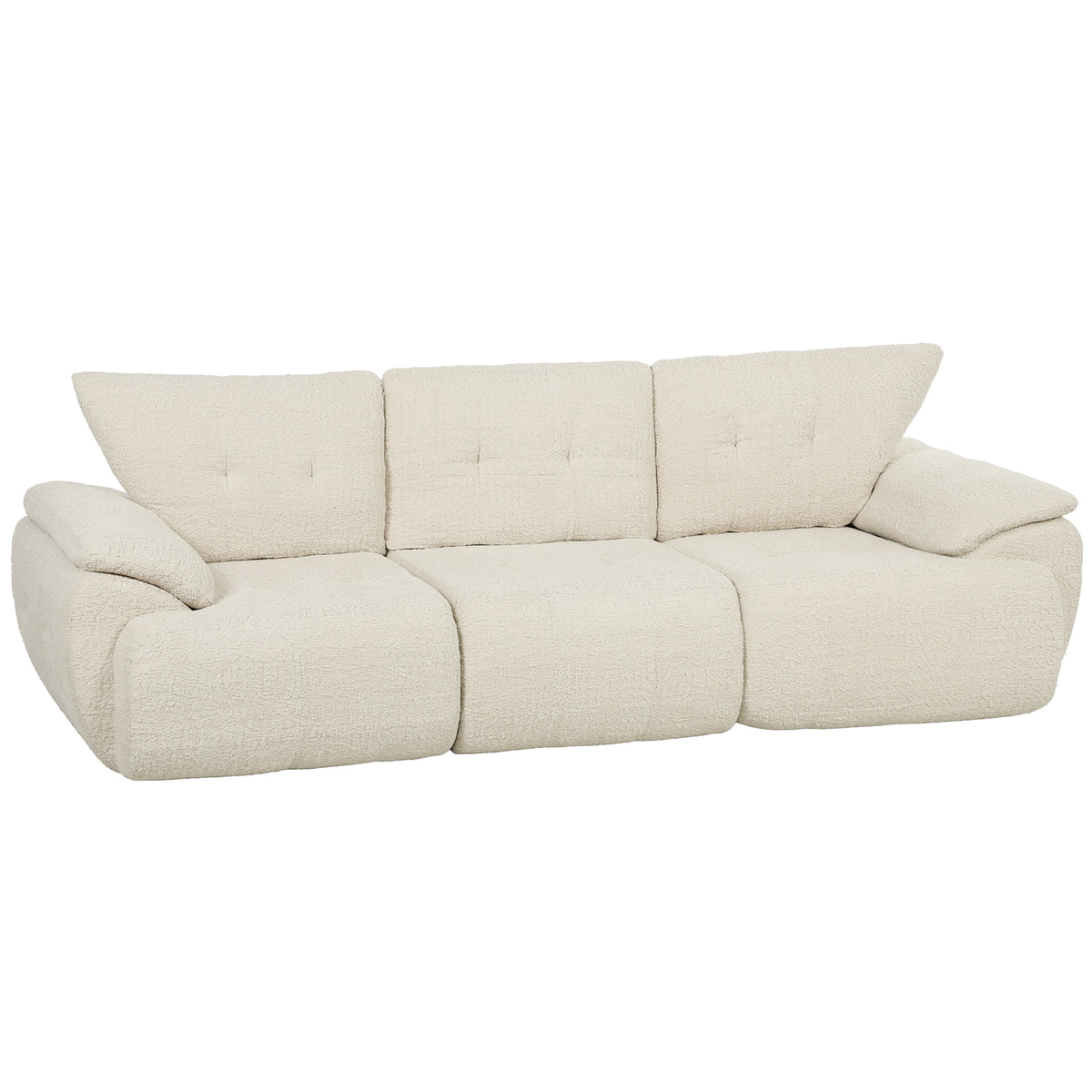 HOMCOM 3-Sitzer-Sofa, 260 cm, Chenille, rahmenloses Modulsofa mit extra breiter, tiefer Sitzfläche, breiten