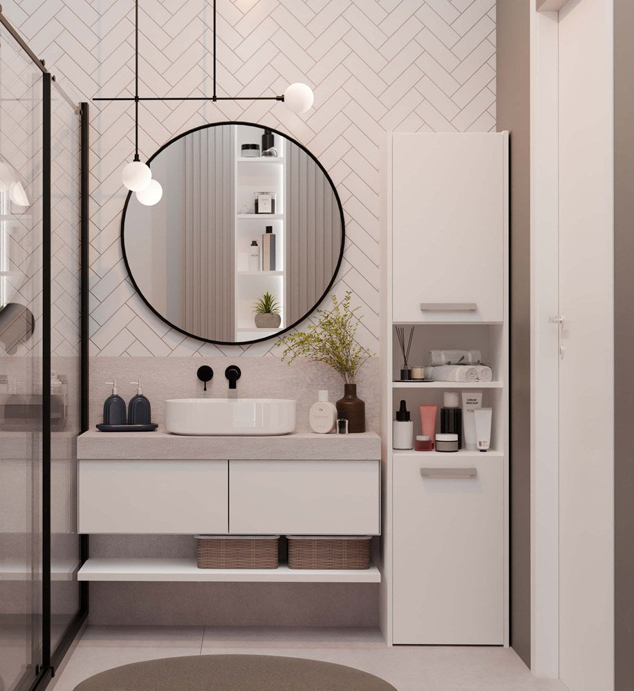Badezimmer-Hochschrank Sara S40 WEISS – Produktabbildung 2