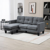 HOMCOM Ecksofa in L-Form, beidseitig anbringbare Chaiselongue, Polstersofa, Dunkelgrau – Produktabbildung 10