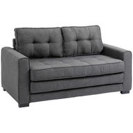 HOMCOM Schlafsofa Klappsofa 2-Sitzer Stoffsofa Bettsofa Sofa mit Schlaffunktion Sofagarnitur Leinen-Touch