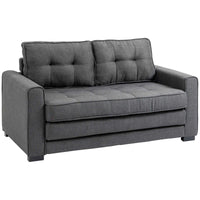 HOMCOM Schlafsofa Klappsofa 2-Sitzer Stoffsofa Bettsofa Sofa mit Schlaffunktion Sofagarnitur Leinen-Touch