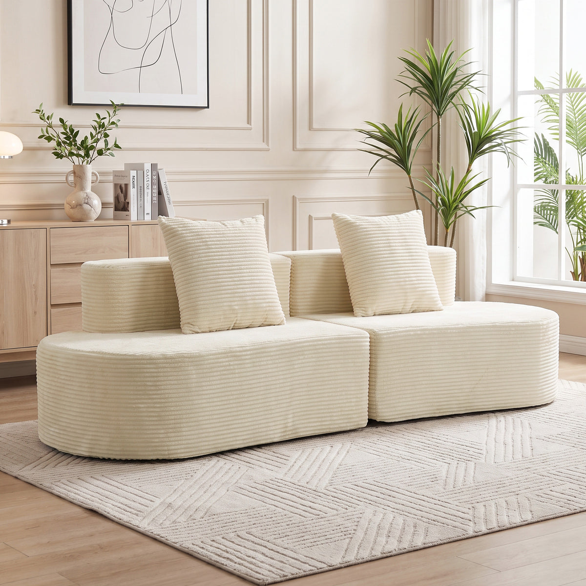 HOMCOM 3-Sitzer-Sofa, modulares Cloud-Sofa ohne festen Rahmen, breite & tiefe Sitzfläche – Produktabbildung 2