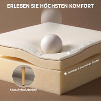 HOMCOM 2-Sitzer Sofa, weiche Polsterung, pflegeleichter Bezug, bis 220 kg, 117 x 56,5 x 77 cm, Cremeweiß – Produktabbildung 5