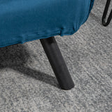 HOMCOM Schlafsofa 2er-Sofa Samtsofa, Schlaffunktion, inkl. 2 Kissen, Samtoptik, Natur + Blau – Produktabbildung 8