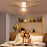 HOMCOM Deckenventilator mit LED-Licht, 6 Geschwindigkeiten, Fernbedienung, Hellbraun – Produktabbildung 2