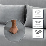 HOMCOM Schlafsofa, Doppelsofa, Gästebett, inklusive 2 Kissen, Grau – Produktabbildung 7
