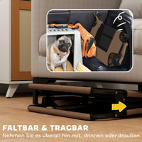PawHut Erhöhtes Hundebett klappbar Haustierbett, Outdoor Hundeliege mit Netzdesign Kaffee Oxford 75 x 51 – Produktabbildung 6