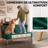 HOMCOM Sofa Retrodesign 2-Sitzer-Sofa, Holzbeine, 117 cm x 56,5 cm x 77 cm, Dunkelgrün – Produktabbildung 5