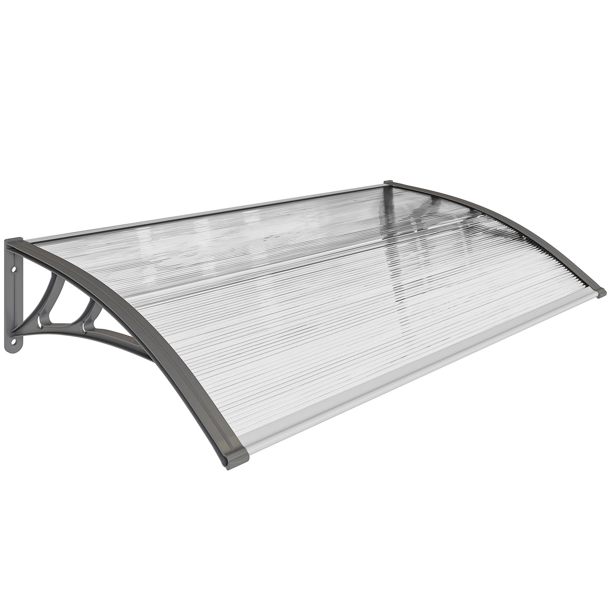 Outsunny Türüberdachung, Schutz vor Regen, Wind und Hagel, Polycarbonat, Aluminium-Verbindungstangen, 110 x