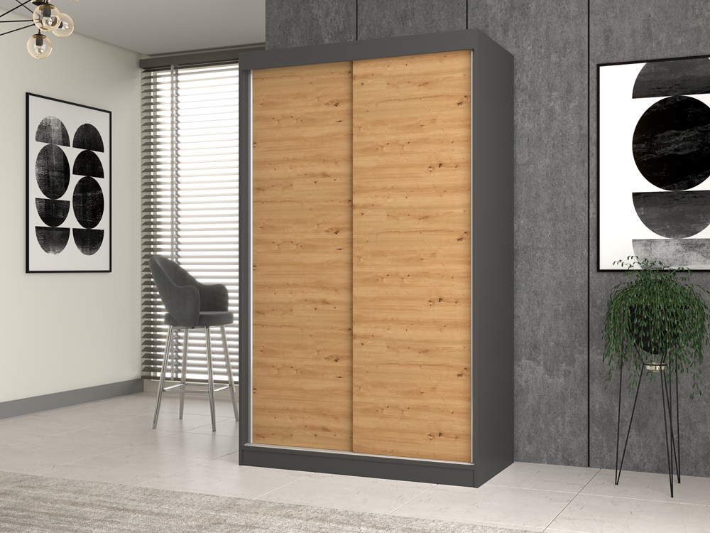 Kleiderschrank Iga 120B ANTHRAZIT ARTISAN – Produktabbildung 2