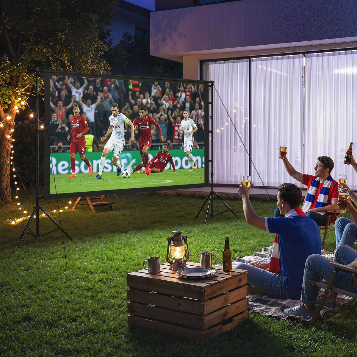 HOMCOM 100 Zoll 16:9 HD 4K/8K Projektor-Leinwand mit Ständer, tragbare doppelseitige Leinwand mit – Produktabbildung 2