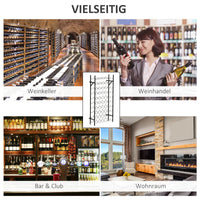 HOMCOM Weinregal für 60 Flaschen Flaschenregal Metall Flaschenhalter 63 x 20,5 x 118 cm Schwarz – Produktabbildung 4