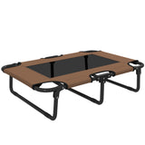 PawHut Erhöhtes Hundebett klappbar Haustierbett, Outdoor Hundeliege mit Netzdesign Kaffee Oxford 75 x 51 x 18