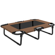 PawHut Erhöhtes Hundebett klappbar Haustierbett, Outdoor Hundeliege mit Netzdesign Kaffee Oxford 75 x 51 x 18