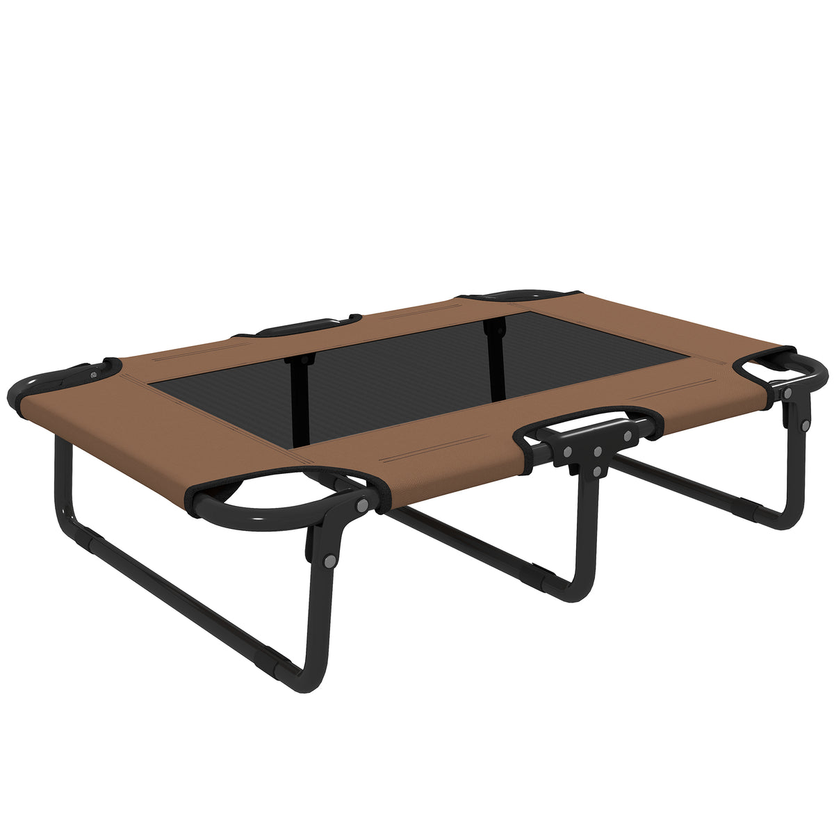 PawHut Erhöhtes Hundebett klappbar Haustierbett, Outdoor Hundeliege mit Netzdesign Kaffee Oxford 75 x 51 x 18