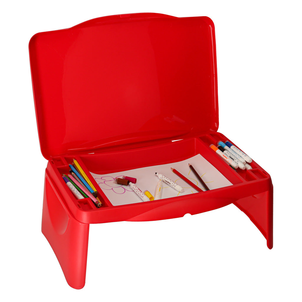 Kinderautotisch mit Staufach rot