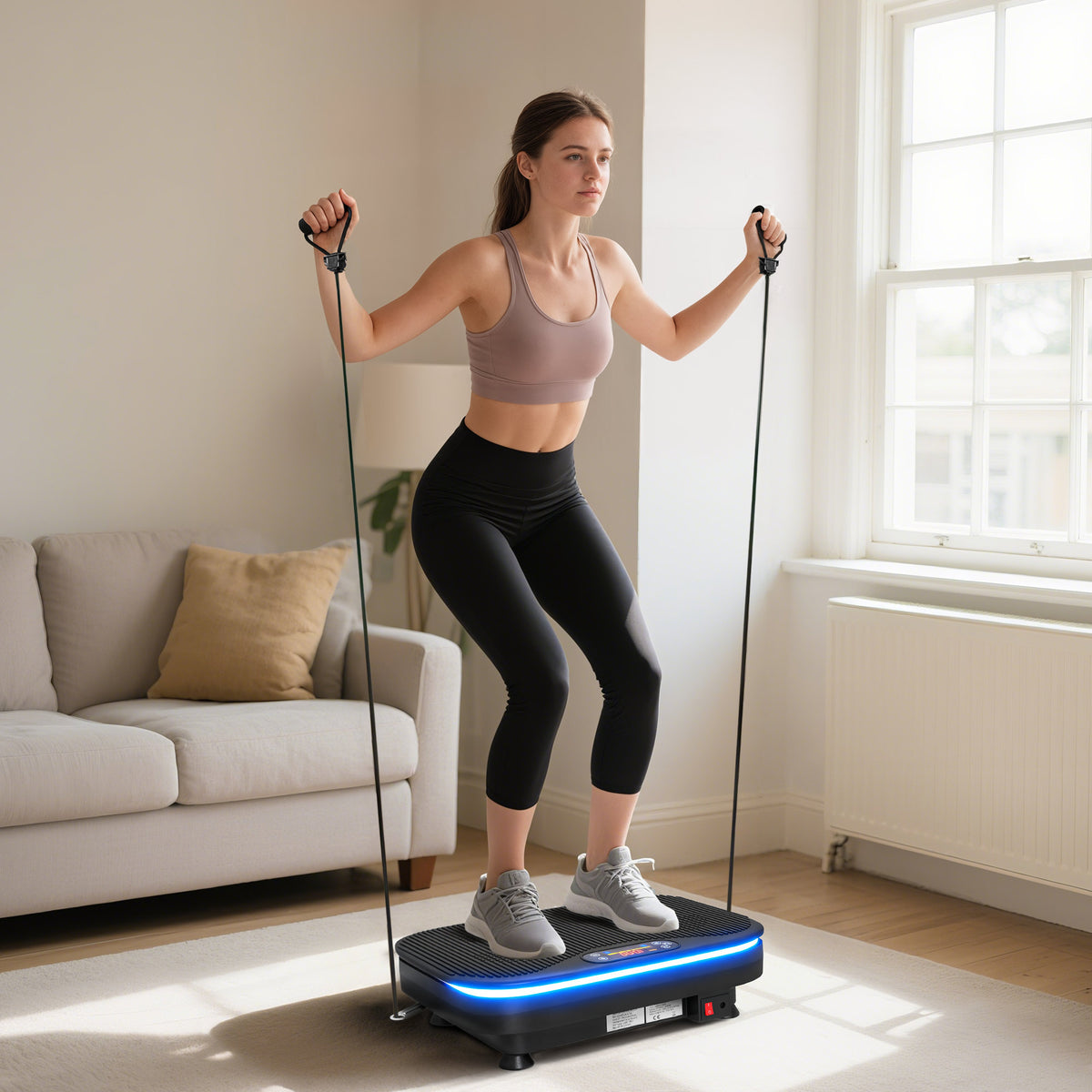 Vibrationsplatte für Fitnessübungen, Bluetooth-Funktion, Fernbedienung, 99 Geschwindigkeitsstufen – Produktabbildung 2