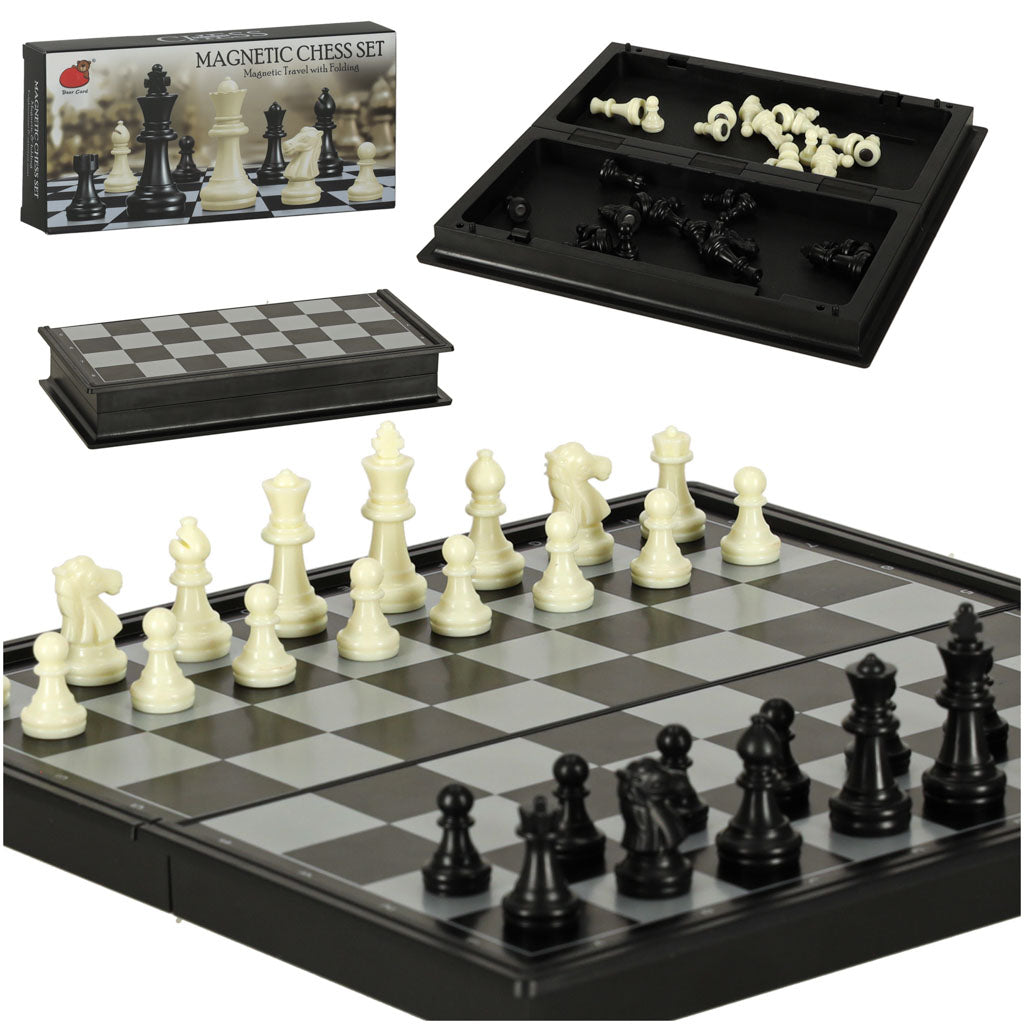 IKONKA Magnetisches Schach- und Dame-Puzzlespiel