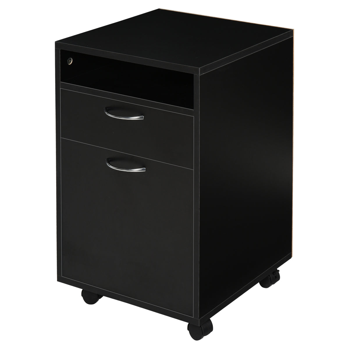 HOMCOM Rollcontainer Schubladencontainer Container, 1 Fach, 1 Regal, 1 Schublade, 40 cm x 3 cm x 60 cm