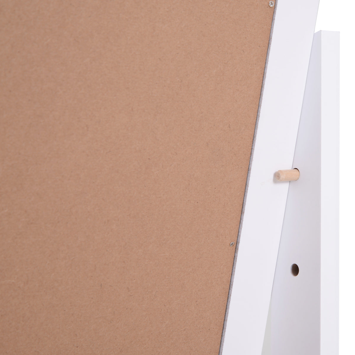 HOMCOM Standspiegel Ganzkörperspiegel Schminkspiegel Erhöhte Füße Pflegeleicht MDF Weiß 47 x 46 x 148 cm – Produktabbildung 6