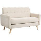 HOMCOM Zweisitzer-Sofa, komfortabel, 134x71x82 cm, Beige
