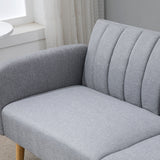 HOMCOM Schlafsofa, 2-Sitzer Stoffsofa, Sofa mit Schlaffunktion, leinenartiges Polyester, Kautschukholz – Produktabbildung 7