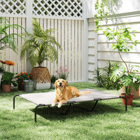 PawHut Hundeliege Outdoor, Erhöhtes Hundebett für große Hunde, mit Stahlrahmen, atmungsaktiv Netzgewebe – Produktabbildung 8