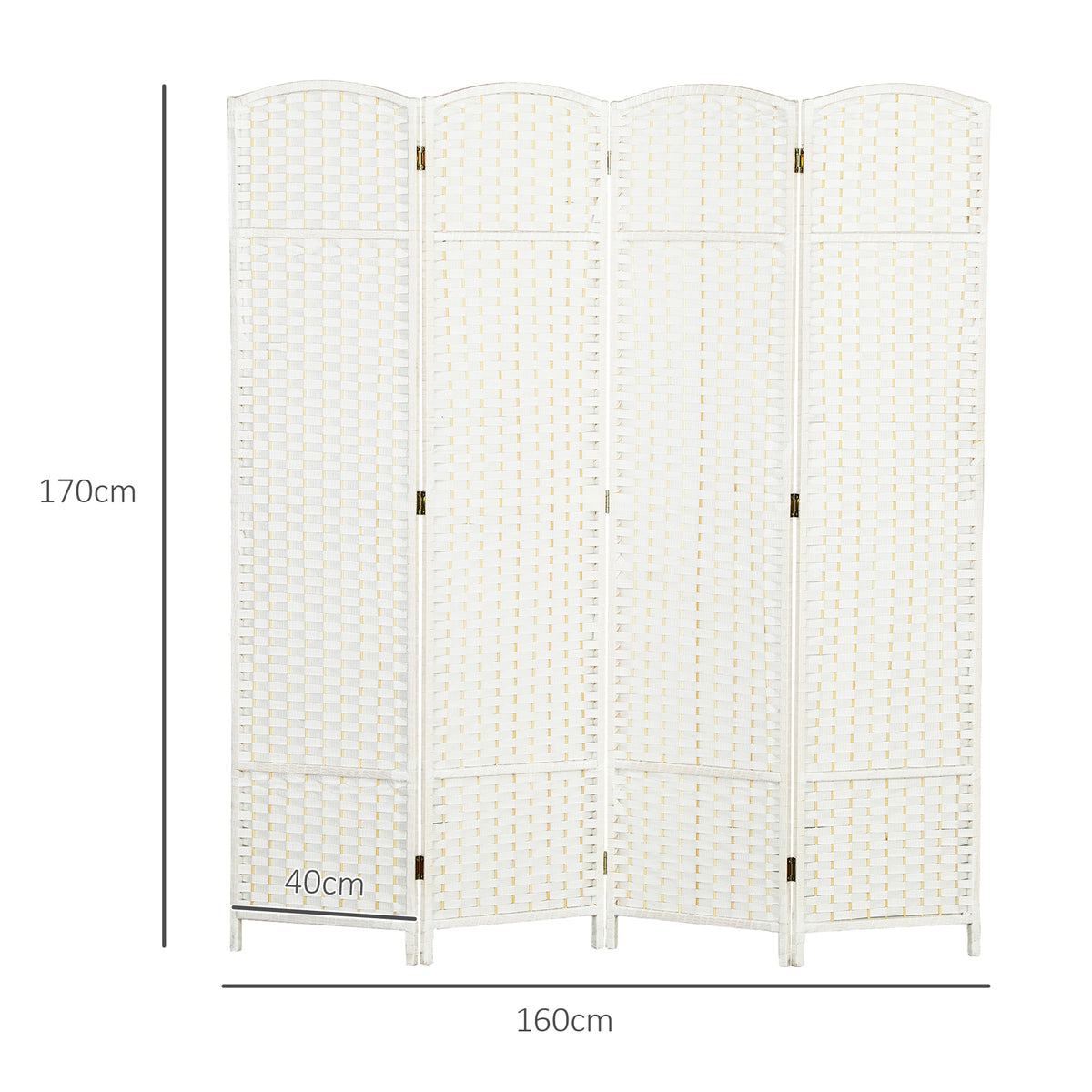 HOMCOM 4-teiliger Raumtrenner, Faltbarer Sichtschutz, Sichtschutzwand für Wohnzimmer, Schlafzimmer – Produktabbildung 3