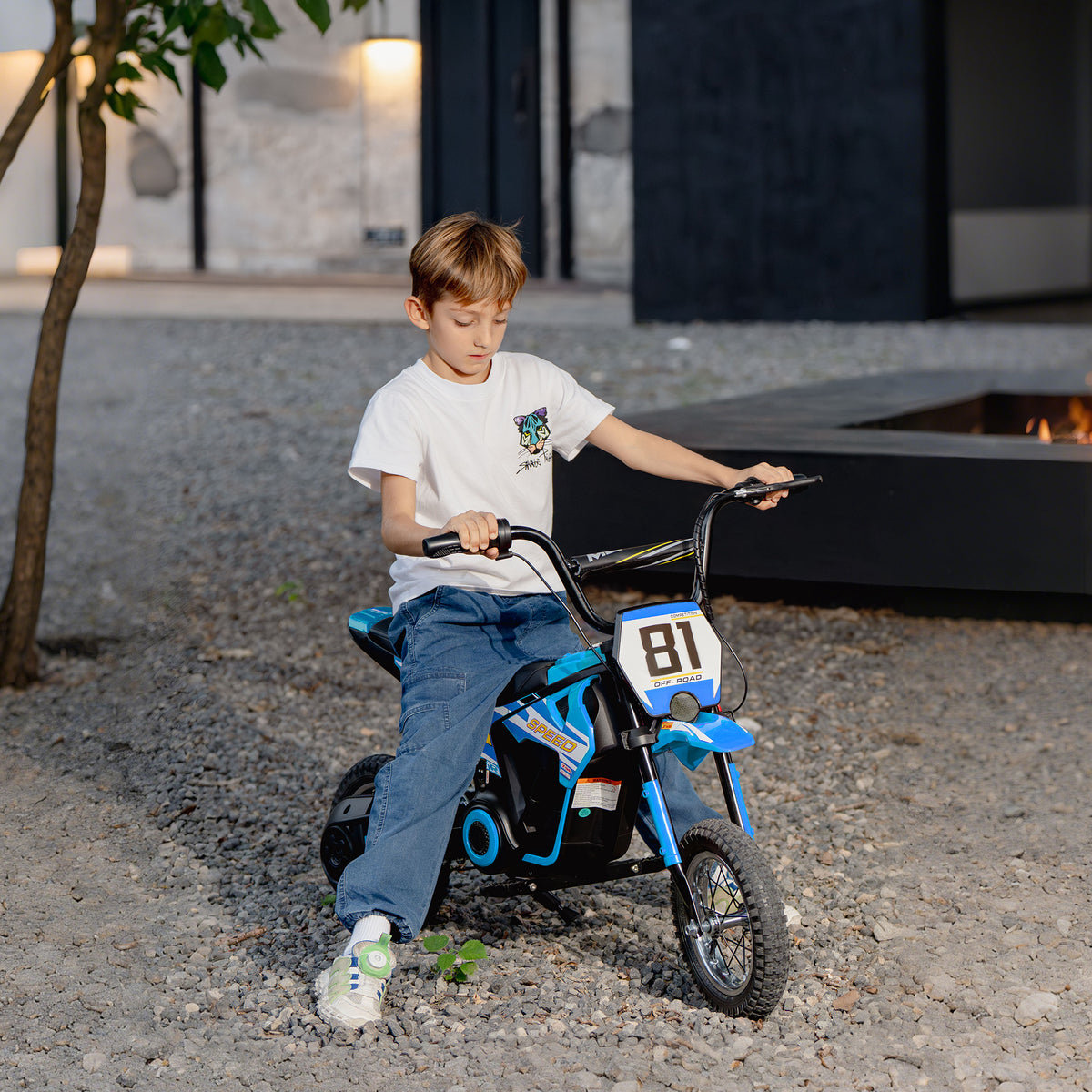 Elektro Motorrad Kinder 24 V Kinder Motocross mit 250W Motor 7Ah Akku Hinterradfederung Scheibenbremse – Produktabbildung 2