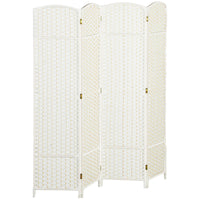 HOMCOM 4-teiliger Raumtrenner, Faltbarer Sichtschutz, Sichtschutzwand für Wohnzimmer, Schlafzimmer