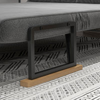 HOMCOM Schlafsofa 2er-Sofa Samtsofa, Schlaffunktion, inkl. 2 Kissen, Samtoptik, Natur + Dunkelgrau + – Produktabbildung 7