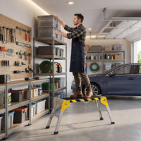 HOMCOM Arbeitsplattform Alu Werkbank Klappbar Arbeitstisch bis 150 kg, Arbeitsbühne mit Griff – Produktabbildung 18