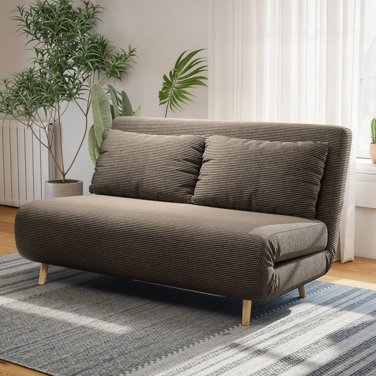 HOMCOM Schlafsofa, Gästebett, 3-fach verstellbare Rückenlehne, Kordoptik, bis 120 kg, 141 x 90 x 81 cm – Produktabbildung 10