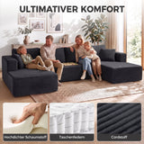 HOMCOM Modulares U-Sofa mit 2 Chaiselongues, Cord-Schlafsofa mit hochdichtem Schaumstoff und – Produktabbildung 5