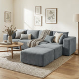 HOMCOM Modulares Ecksofa, U-Form Sofa mit breitem und tiefem Sitz, 2 Hocker, dunkelgrau – Produktabbildung 8