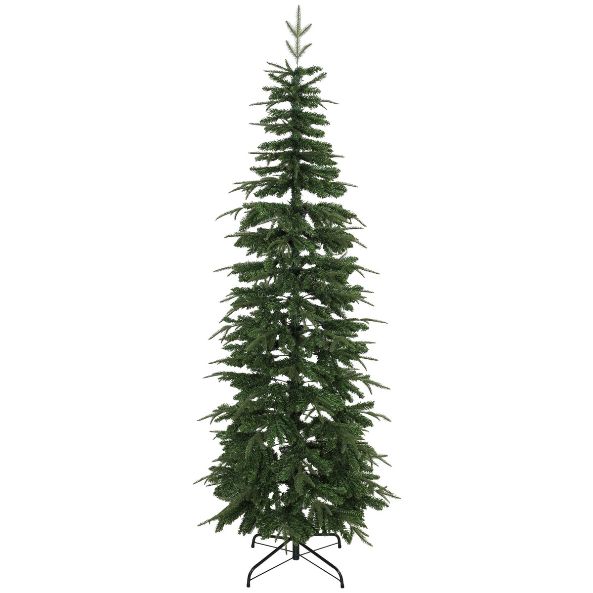 HOMCOM Künstlicher Weihnachtsbaum 210 cm, Fichte mit Scharnierästen, 800 Astspitzen, klappbarer Stahlständer