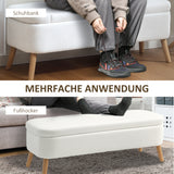 HOMCOM Aufbewahrungsbank, Sitzbank mit 65 L Stauraum, Teddy-Fleece-Stoff, Kautschukholz, 120 x 42 x 45 – Produktabbildung 6