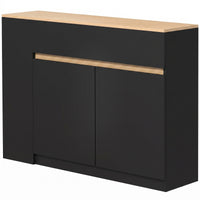 HOMCOM Sideboard, Buffet, großes Schrankfach, 3-stufiges Regal, Schublade, schwarz, 110 x 29,5 x 82cm – Produktabbildung 10