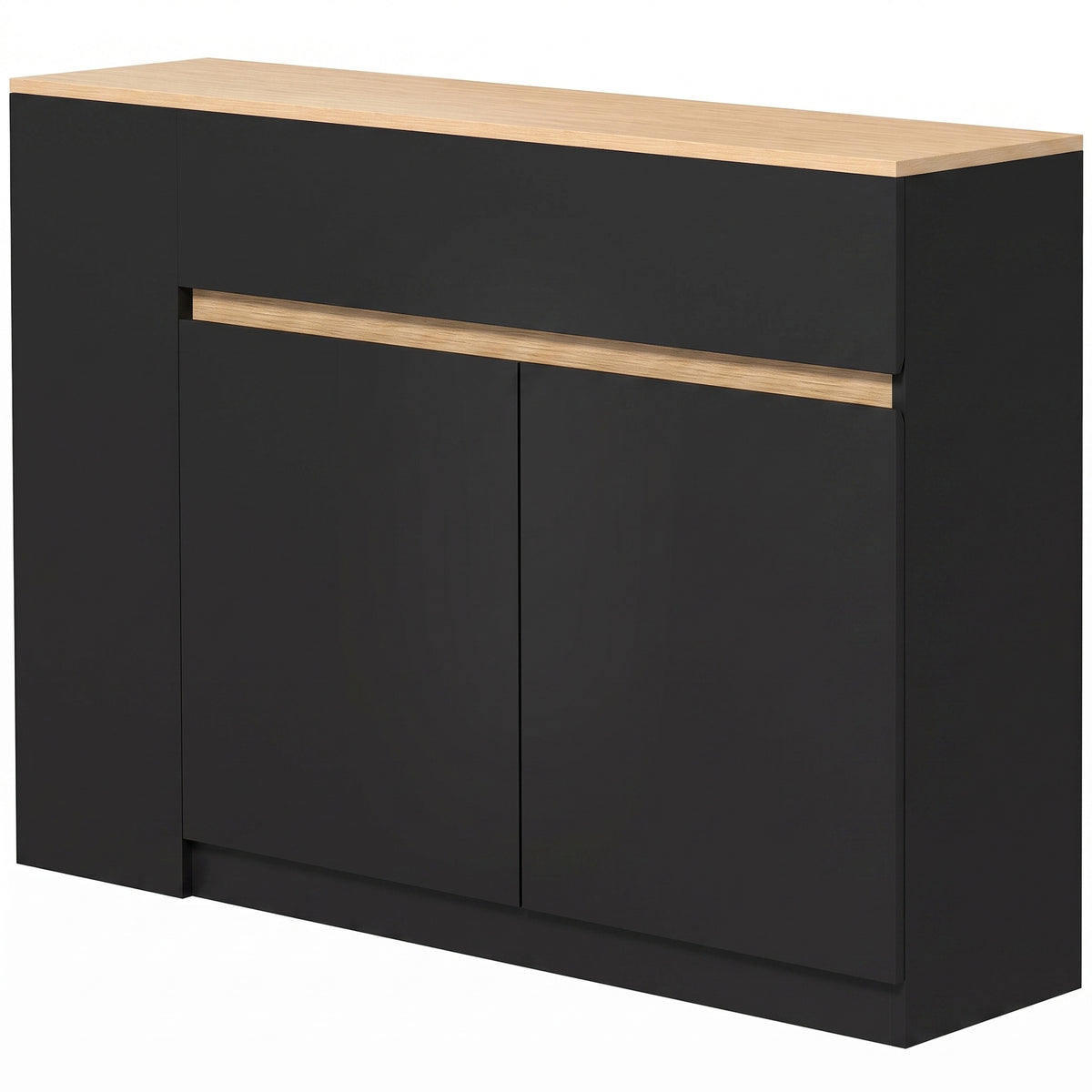 HOMCOM Sideboard, Buffet, großes Schrankfach, 3-stufiges Regal, Schublade, schwarz, 110 x 29,5 x 82cm – Produktabbildung 10