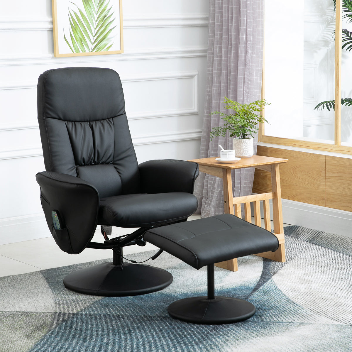 HOMCOM Relaxsessel mit Fußhocker, Elektrischer Massagesessel mit Liegefunktion, 10 Massagepunkte – Produktabbildung 2