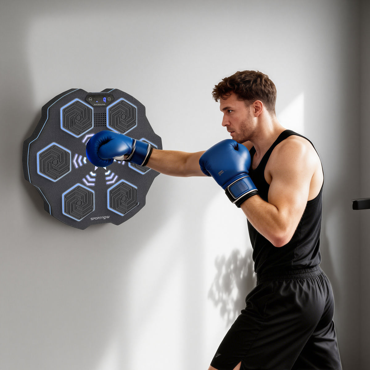 Musikboxmaschine, Bluetooth-Boxgerät, Wandmontage, 9 Geschwindigkeiten und Modi, LED-Lichter, Schwarz – Produktabbildung 2