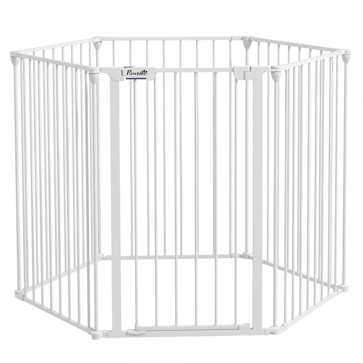 PawHut Welpenauslauf, modulares Design, klappbar, Stahlrahmen, für Innen, weiß, 90 x 123 x 102cm