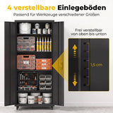 HOMCOM Aktenschrank, Abschließbar Metallschrank mit Rollen, Verstellbaren Ablagen, aus Stahl, 80 x 40 x – Produktabbildung 6