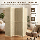 HOMCOM Paravent mit 4 Paneelen, faltbare Trennwand aus handgeflochtenem Bambus, 180 x 180 cm, Natur – Produktabbildung 7